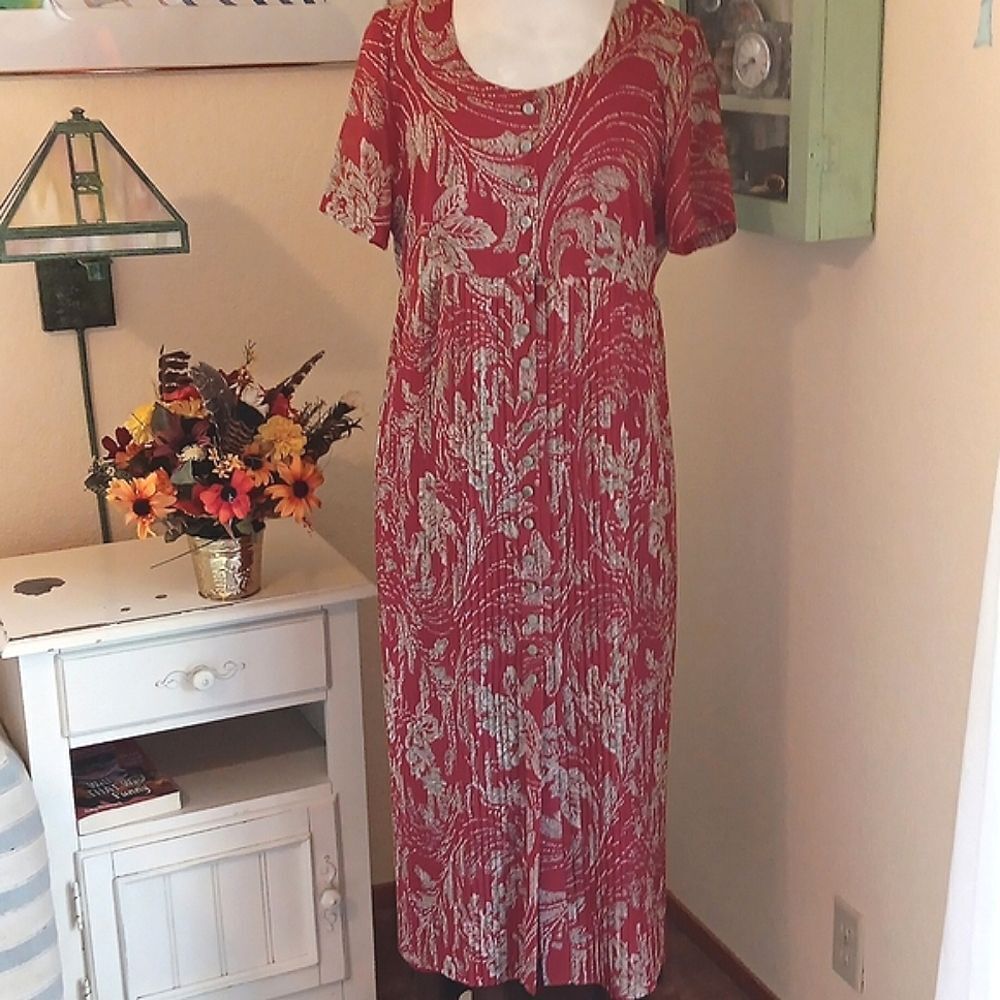 Vintage Liz Claiborne Pleated Maxi Dress